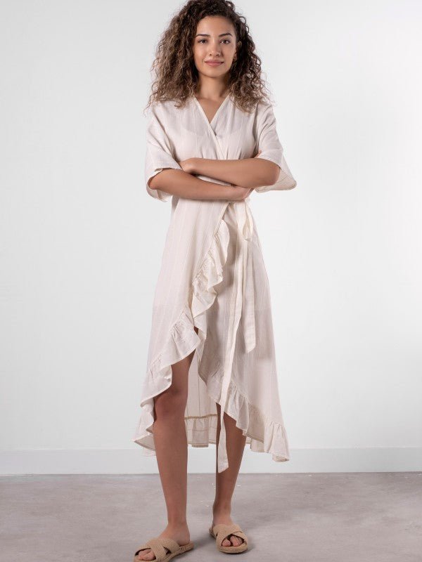 BARINE - Robe à volants Dresses ONESKY S/M Crème 