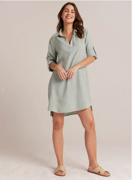 Bella Dahl - Long Sleeve A-Line Shirt Dress - Oasis Green women-accessories BELLA DAHL   