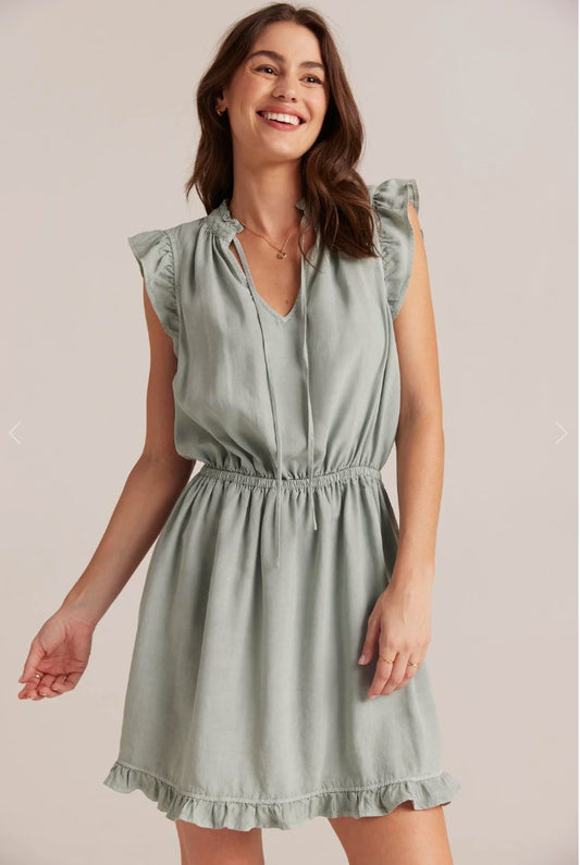 Bella Dahl - Ruffle Sleeve Mini Dress - Oasis Green women-accessories BELLA DAHL XS  