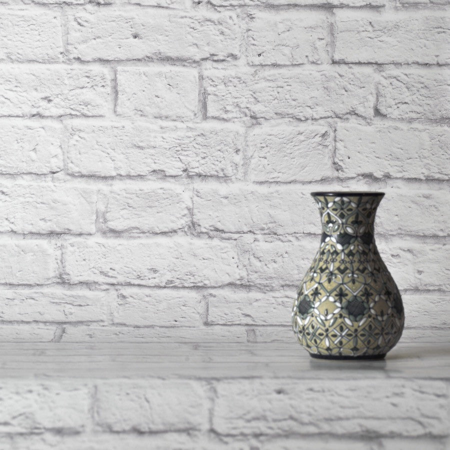 CLASSIC WHITE BRICK WALLPAPER - PAPIER PEINT BRIQUES BLANCHES CLASSIQUE walldecor-wallmurals NumerArt   