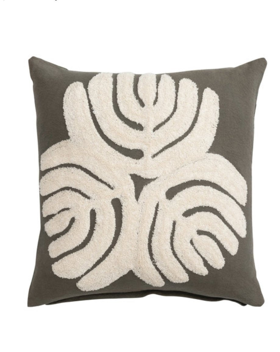 COTTON SLUB PILLOW W/EMBROIDERY & ABSTRACK DESIGN Dining-Kitchenware Bloomingville   