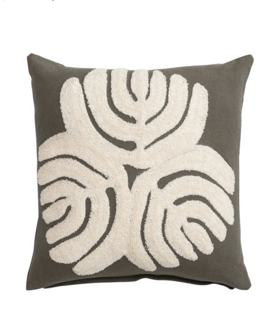 COTTON SLUB PILLOW W/EMBROIDERY & ABSTRACK DESIGN Dining-Kitchenware Bloomingville   
