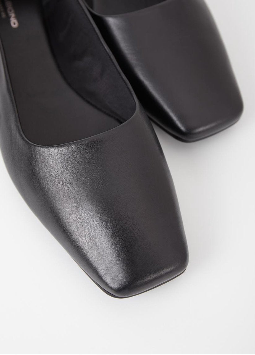 Delia flat Leather Black - Vagabon shoes vagabon   