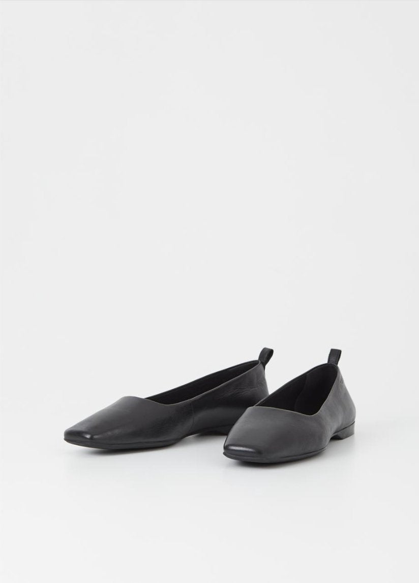 Delia flat Leather Black - Vagabon shoes vagabon   