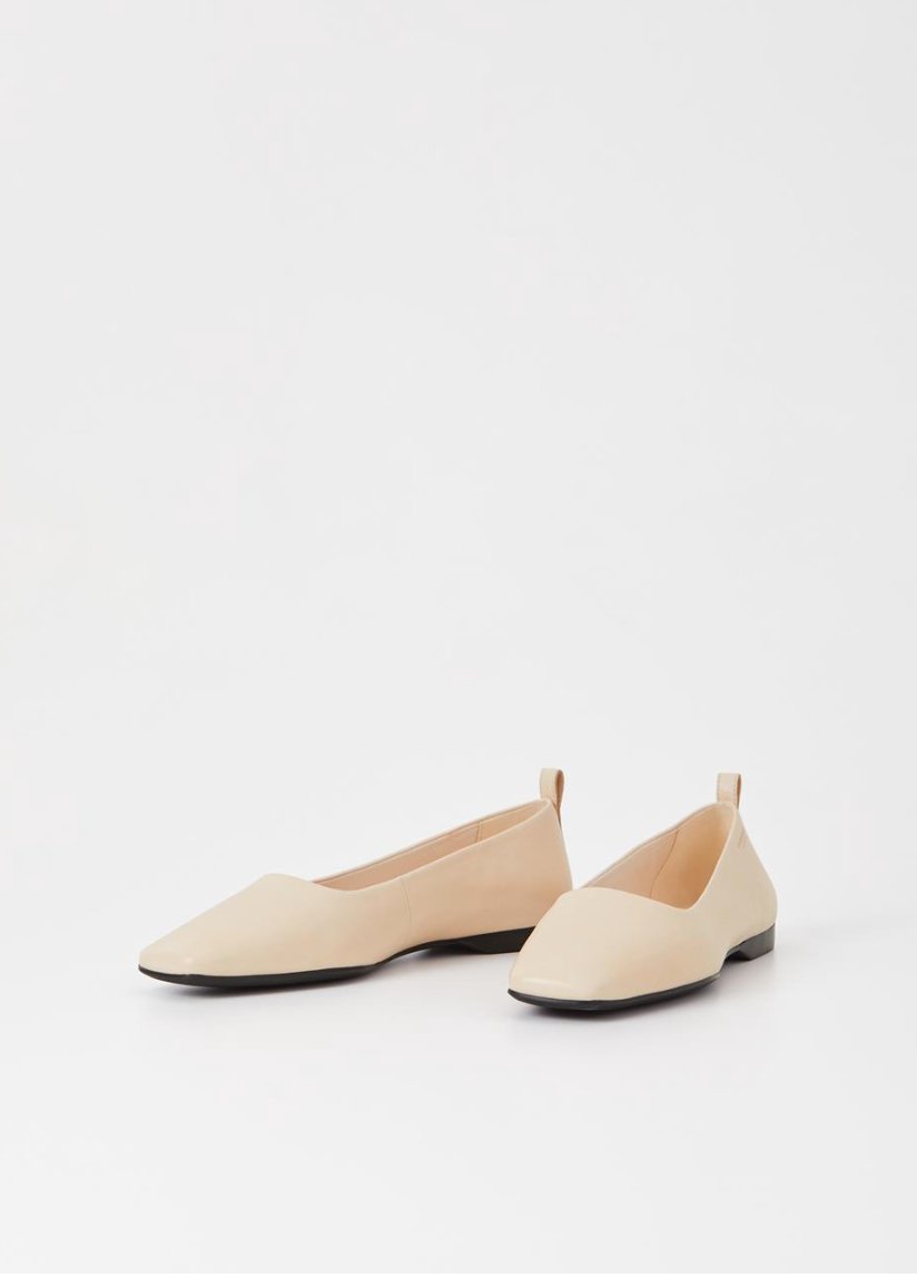 Delia flats Leather Creme - Vagabon shoes vagabon   