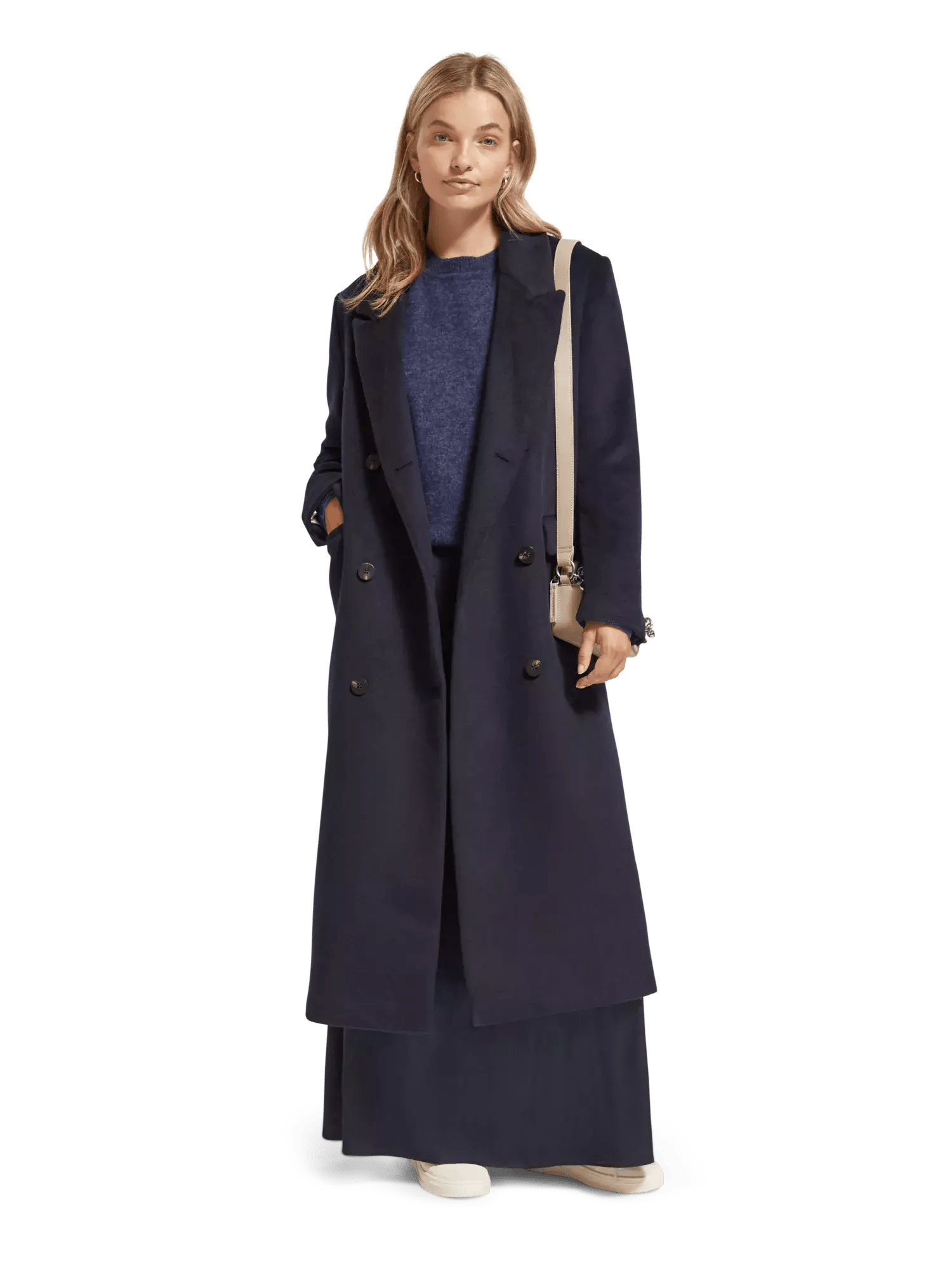 Double Breasted Wool Coat clothing Scotch & Soda XS Dark Blue 