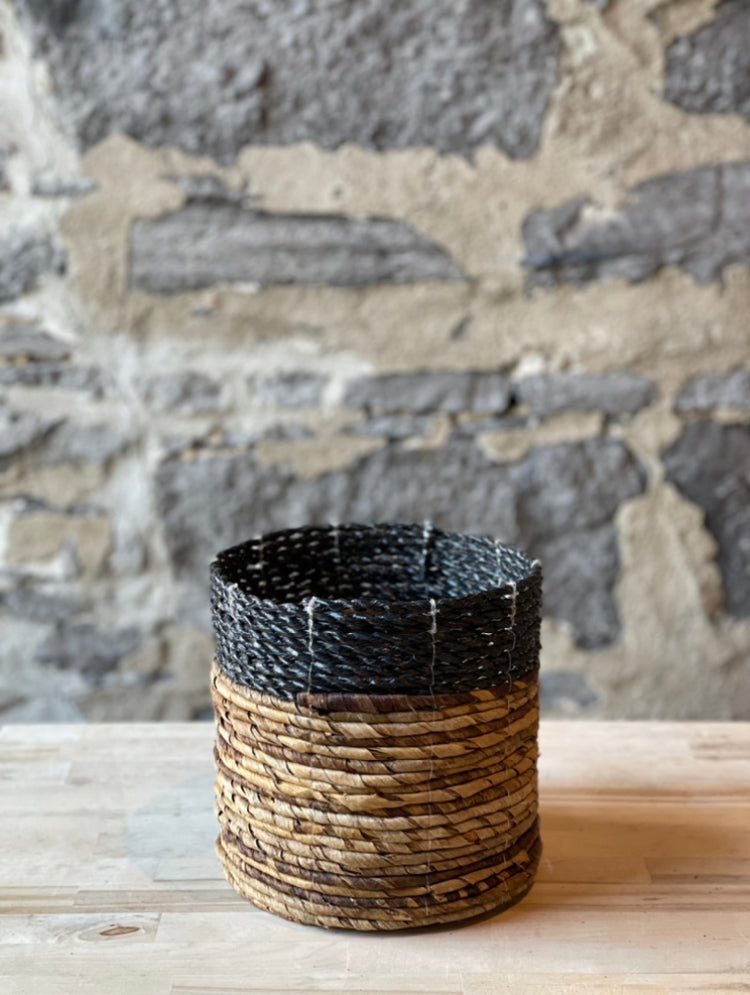 DOUNA SEAGRASS BASKET BLACK TOP living-decorative-object Chantal Royer LARGE  