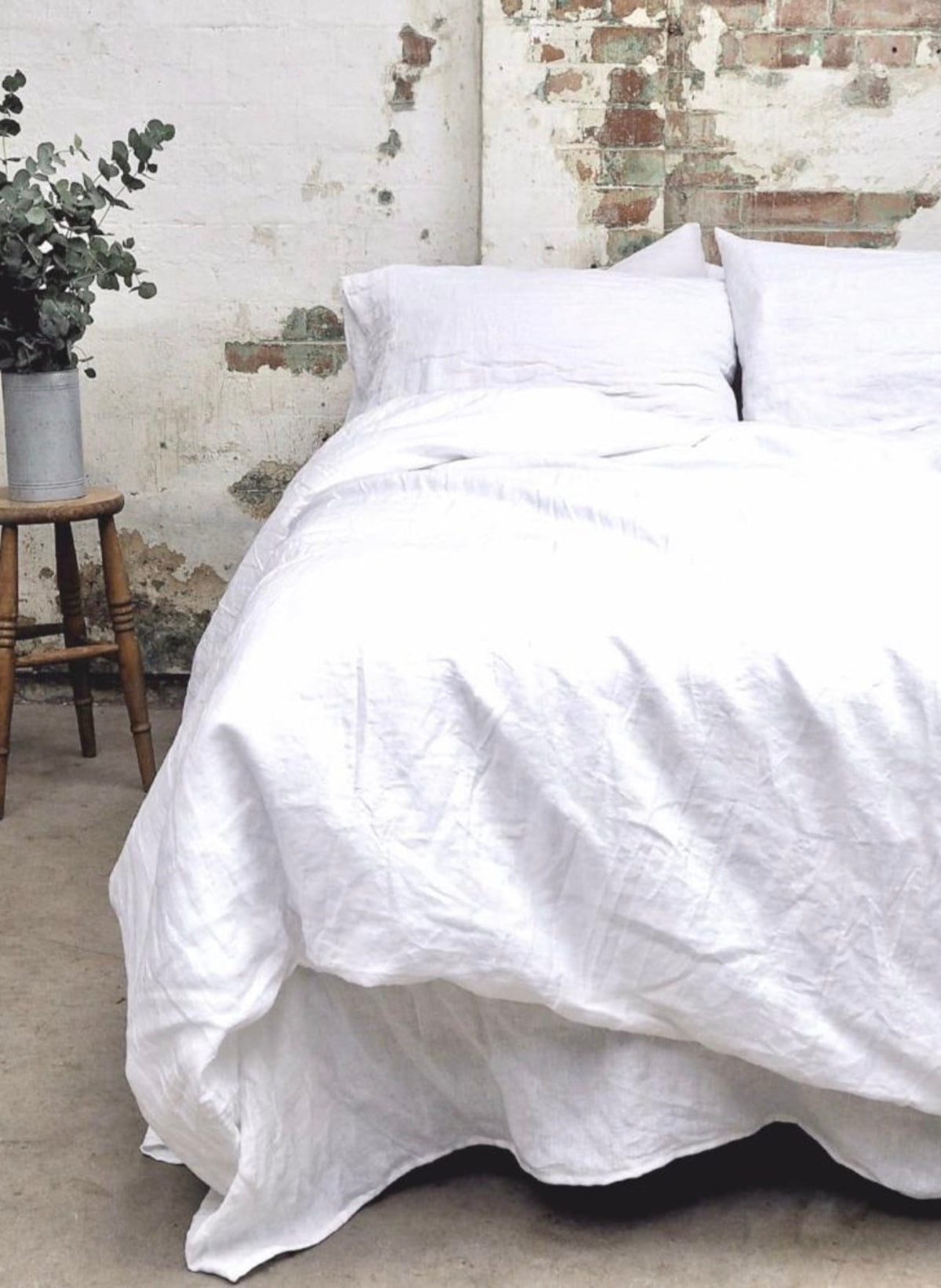 Duvet cover+ 2 PILLOWS Queen in Soft Linen Snow living-bedding onesky   