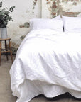 Duvet cover+ 2 PILLOWS Queen in Soft Linen Snow living-bedding onesky   