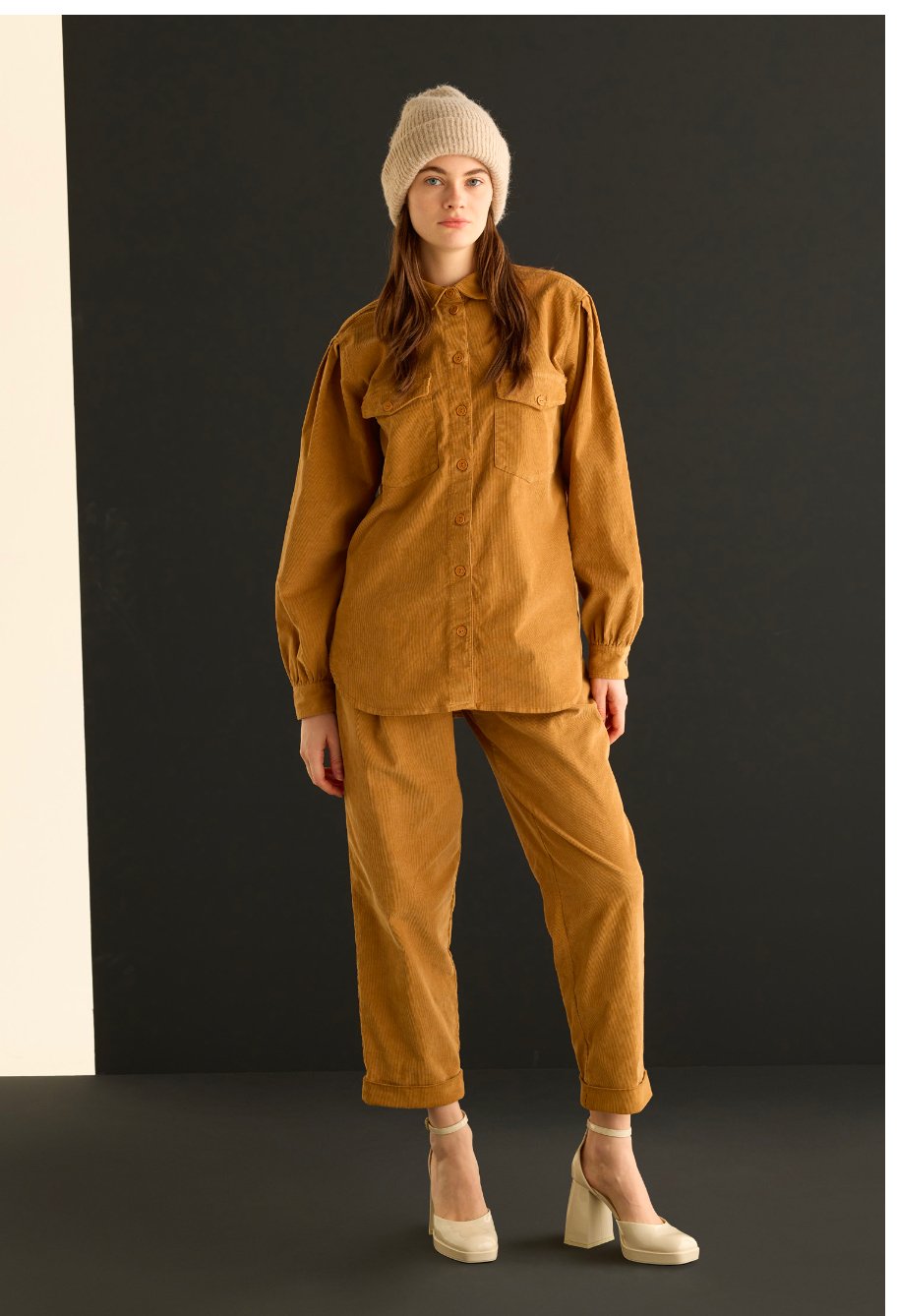 EUROPEAN CULTURE - Pantalon Donna - Bone Brown Apparel & Accessories European Culture   