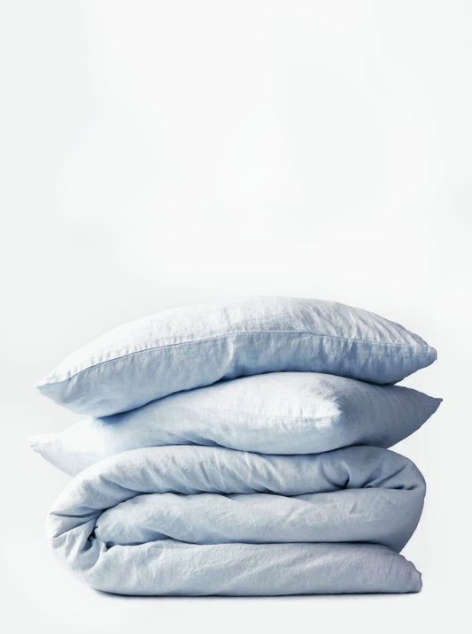 EUROPEAN FLAX LINEN DUVET COVER SETS IN OCEAN BLUE living-bedding onesky   