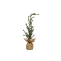 FAUX ATLAS CEDAR TREE IN BURLAP WRAPPED BASE, ICE FINISH  Creative Coop Small  