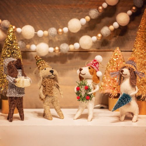 FELT ORNAMENTS CAROLING DOGS Gift Ideas Karma   