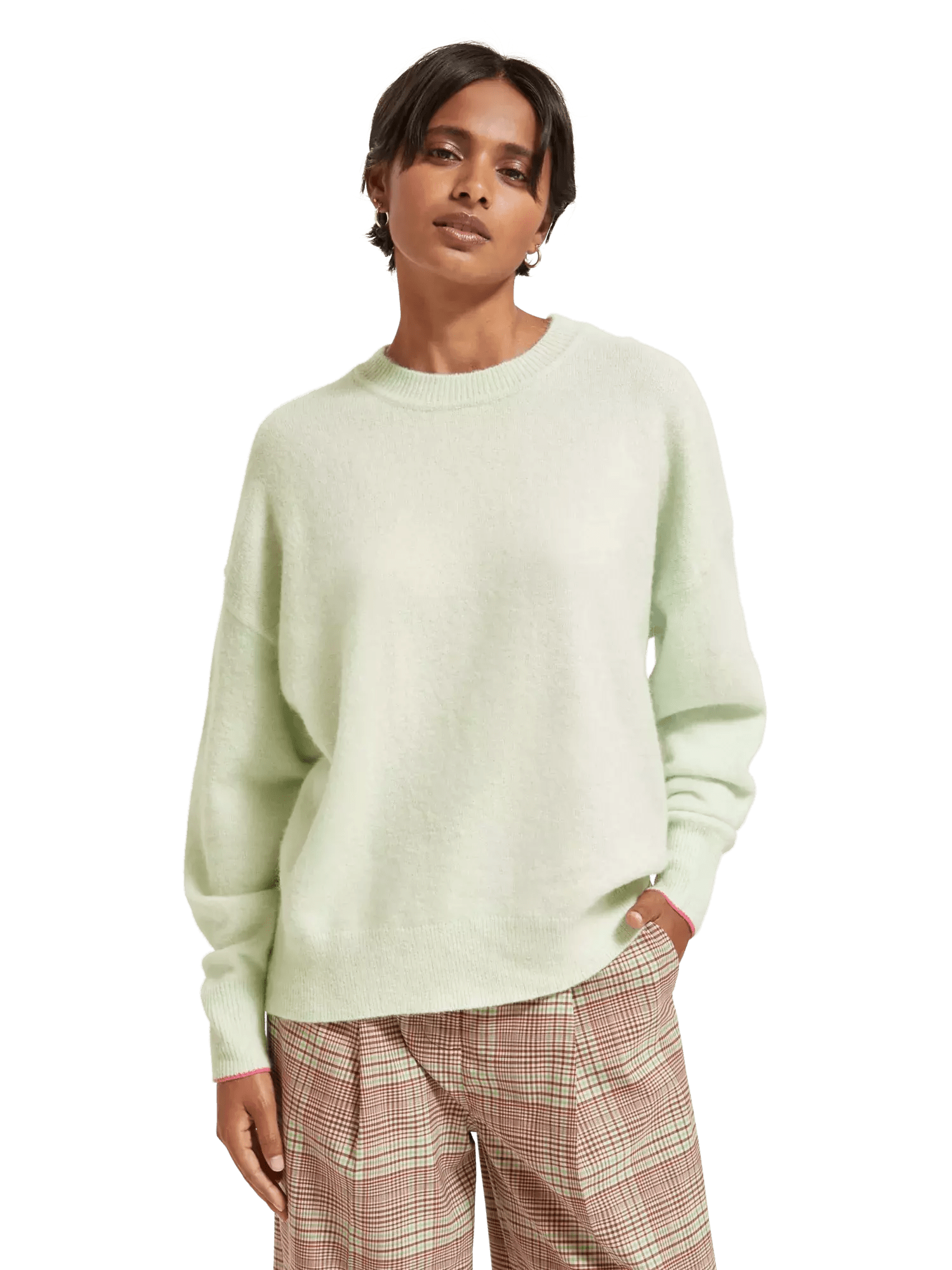 Fuzzy Crewneck Sweater clothing Scotch & Soda XS Turquoise 