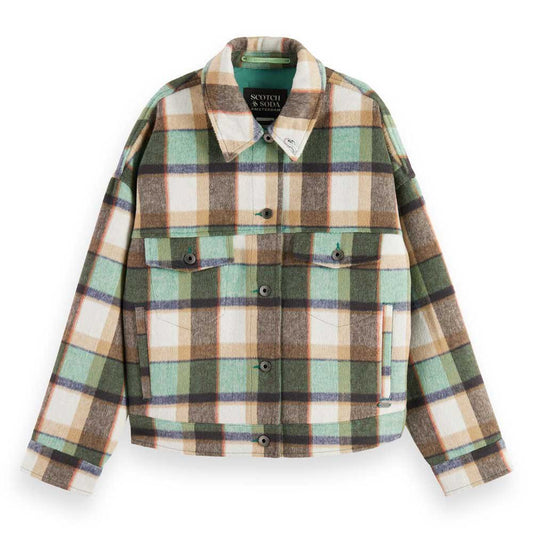 Green Check Short Coat clothing Scotch & Soda   