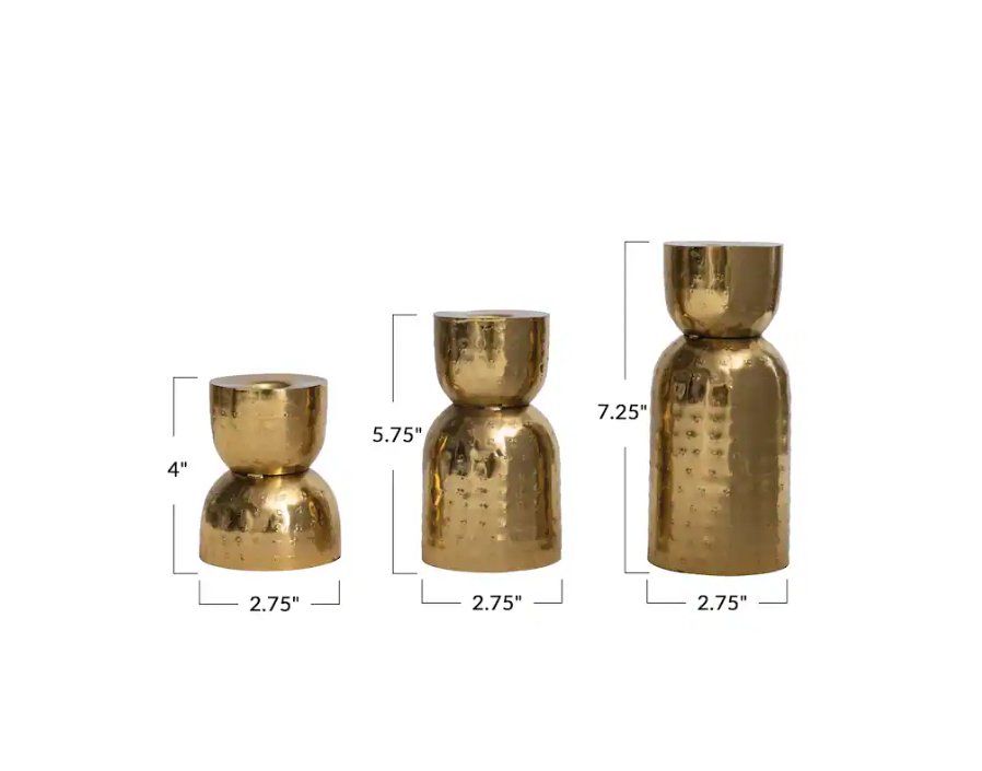 HAMMERED TAPER HOLDER Candel Holders Bloomingville   