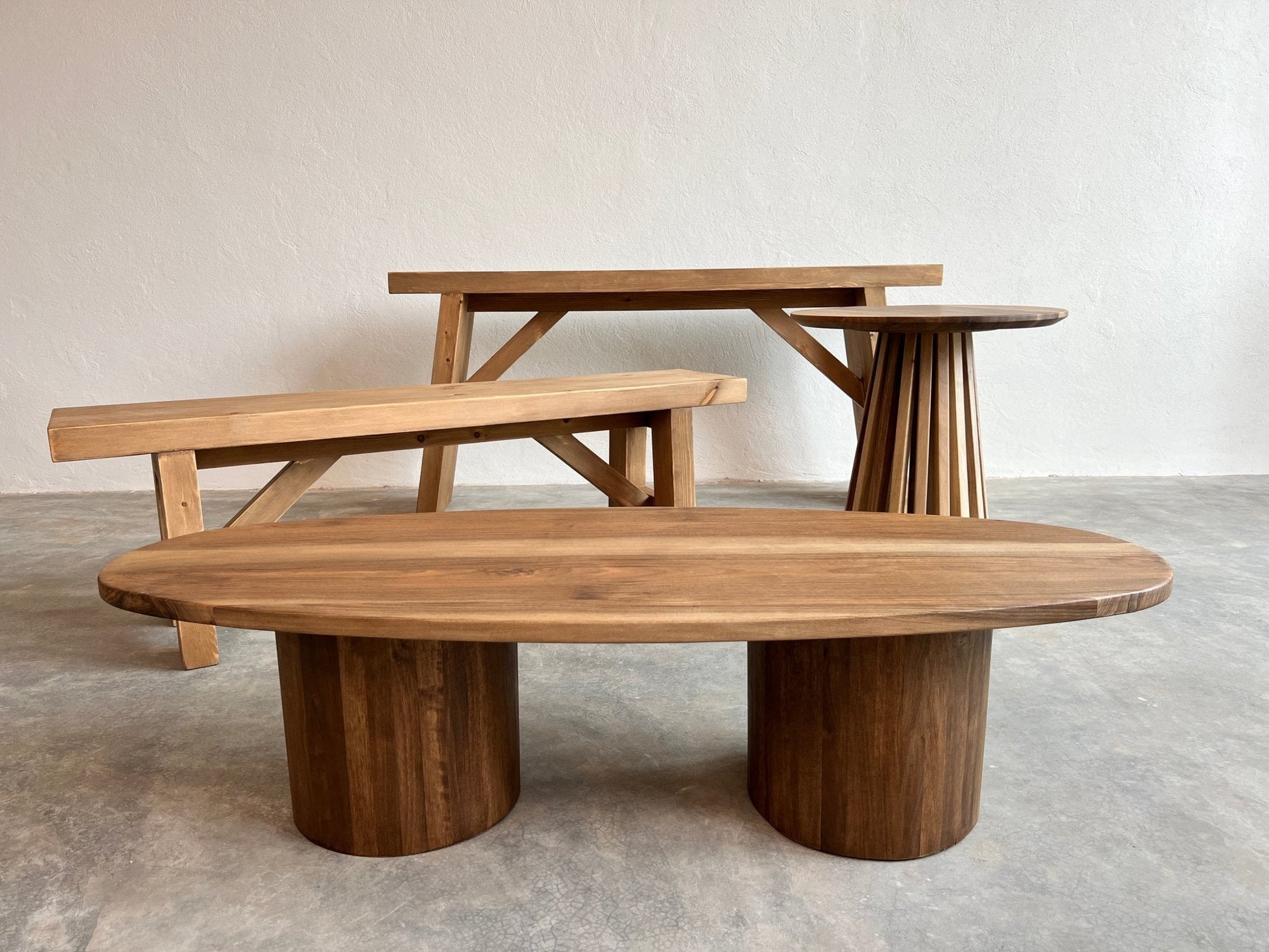HARD WALNUT WOODEN SIDE TABLE living-furniture Pepin Boho collab   