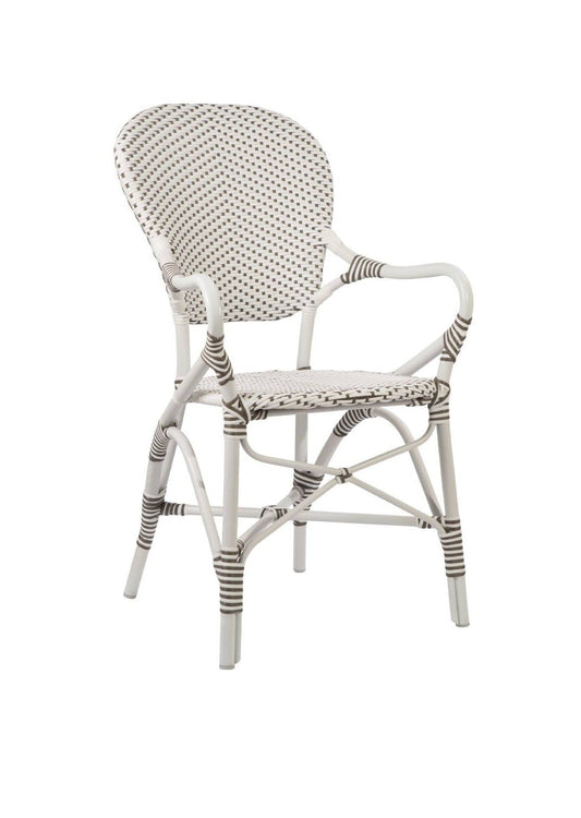 ISABEL ARM CHAIR ALURATTAN  Sika White Frame White/Cappuccino dots 