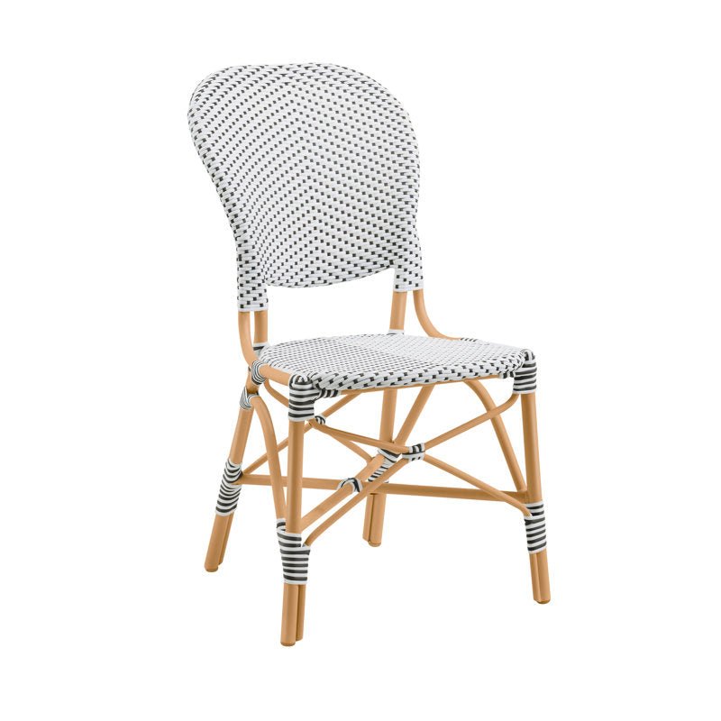 ISABEL SIDE CHAIR ALURATTAN  Sika Almond Frame White/Cappuccino dots 