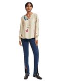 Lace-up blouse with balloon sleeves clothing Scotch & Soda   