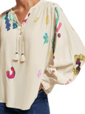 Lace-up blouse with balloon sleeves clothing Scotch & Soda   