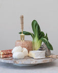 LAZY SUZAN SWIVEL PLATER IN MARBLE BEIGE 14'' Dining-Kitchenware Creative Coop   