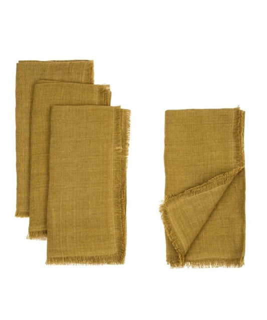 LINA LINEN NAPKINS, CUMIN SET OF 4 Dining-Kitchenware Indaba trading co   