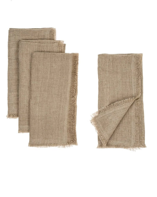 LINA LINEN NAPKINS, SAND SET OF 4 Dining-Kitchenware Indaba trading co   