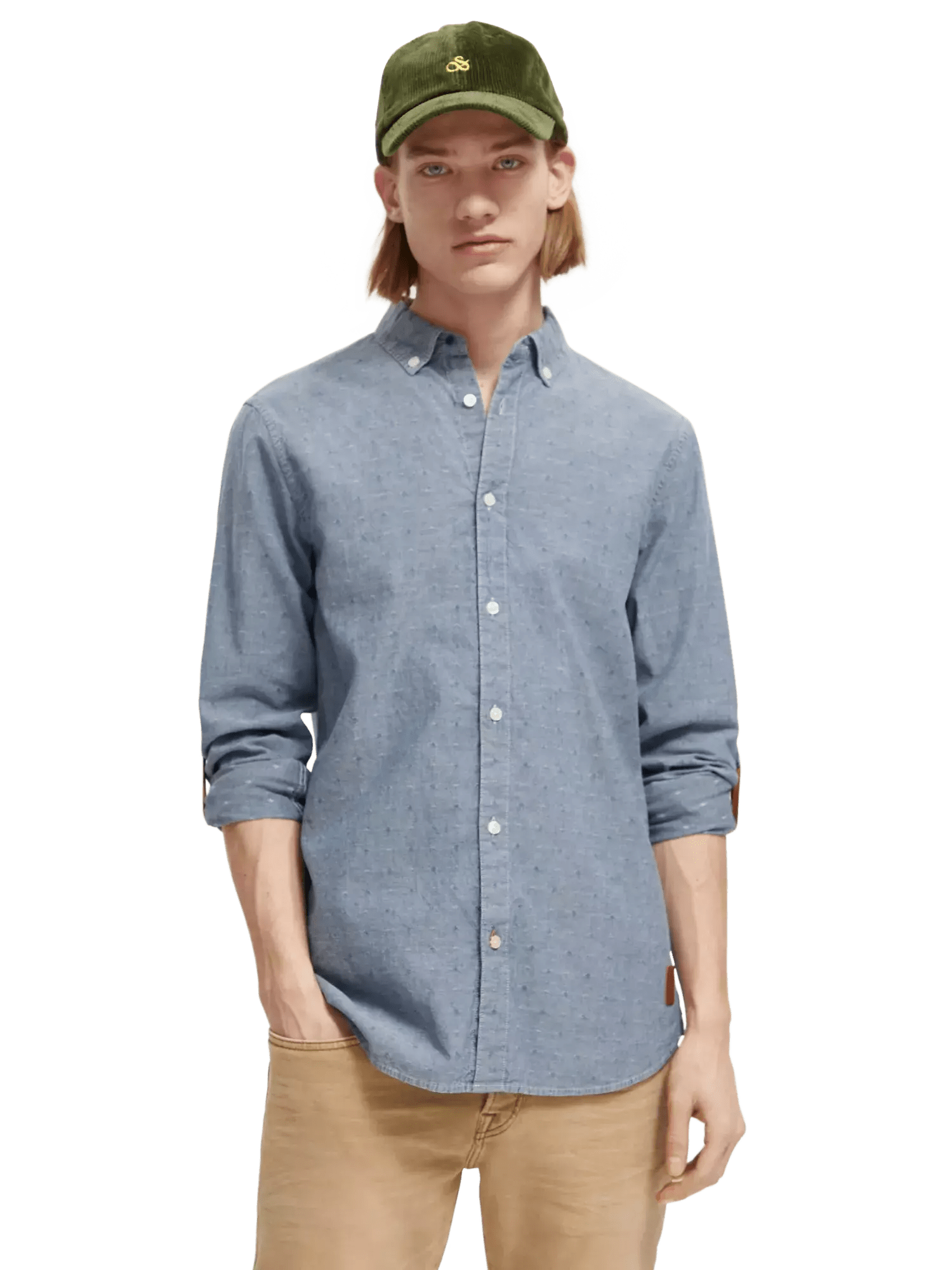 Long-Sleeved Buttoned Shirt with Sleeve-Adjustment  Scotch & Soda   