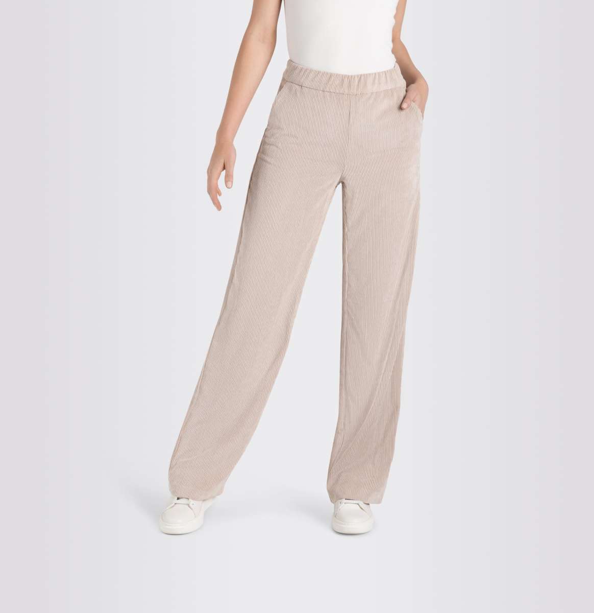 MAC JEANS - Pantalon Chiara Wide Leg - Sand Beige Apparel & Accessories MAC JEANS   