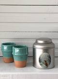 MARCHEURS DES CANTONS TEA Dining-Kitchenware Pepin Kitchen Marcheur des Cantons Set of 2 hand painted Beldi cups  