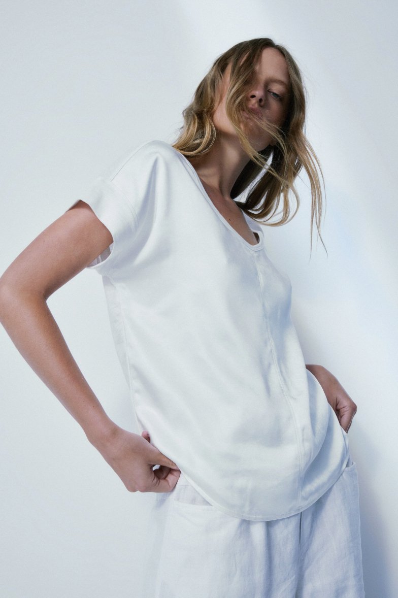 MELISSA NEPTON - Jenny off white satin top women-accessories MELISSA NEPTON   