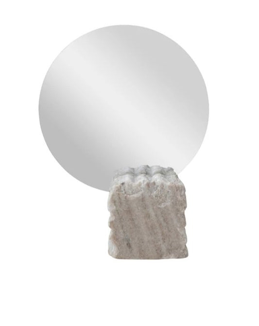 MIRROR WITH MARBLE BASE, BEIGE Gift Ideas Bloomingville   