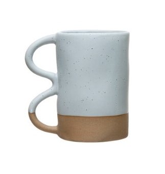 MODERN FARMHOUSE STYLE COFFEE & TEA MUG, MATTE FINISH Dining-Kitchenware Creative Coop Blue  