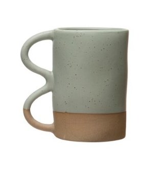 MODERN FARMHOUSE STYLE COFFEE & TEA MUG, MATTE FINISH Dining-Kitchenware Creative Coop Green  