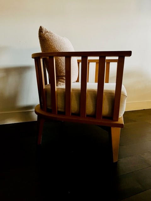 OAK CHAIR WITH  COTTON  CUSHION living-furniture Pepin Boho collab   