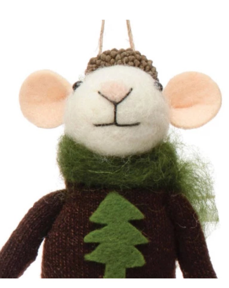 OUTFIT MICE FELT ORNAMENTS Gift Ideas Creative Coop BROWN/BRUN  