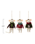 OUTFIT MICE FELT ORNAMENTS Gift Ideas Creative Coop   