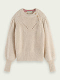 SCOTCH & SODA - Pull col rond boutonné aux épaules women-accessories Scotch & Soda XS 4780 Sabe blanc 