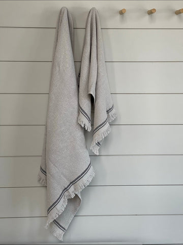 PARGA WAFFLE TURKISH TOWEL - STONE GREY living-homeaccents onesky   