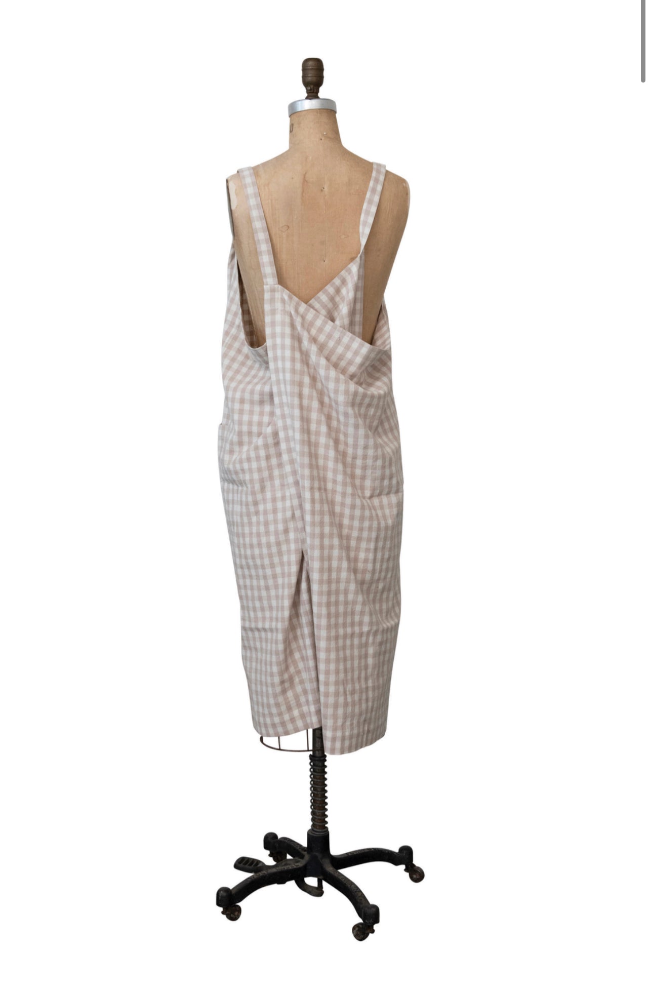 PLAID WOVEN COTTON CROSS BACK APRON WITH ADJUSTABLE STRAPS Aprons Creative Coop   