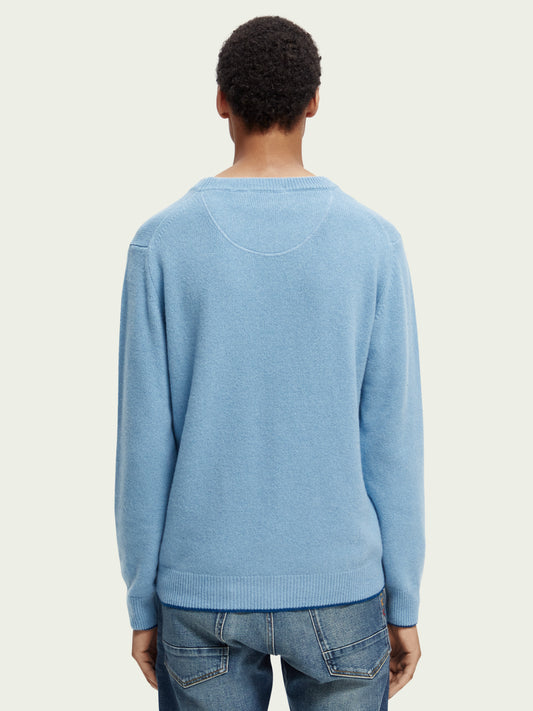 SCOTCH &amp; SODA - Pull ras du cou en cachemire à bords contrastants