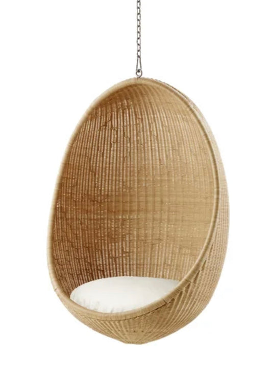 RATTAN HANGING CHAIR - THE COCOON living-furniture PepinShop Hanging cocoon modern Chair  