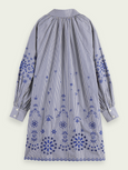 SCOTCH & SODA - Mini-robe brodée à fines rayures raglan