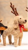 REINDEER DOGS FELT ORNEMENTS Gift Ideas Karma GREY  