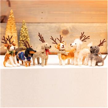 REINDEER DOGS FELT ORNEMENTS Gift Ideas Karma   