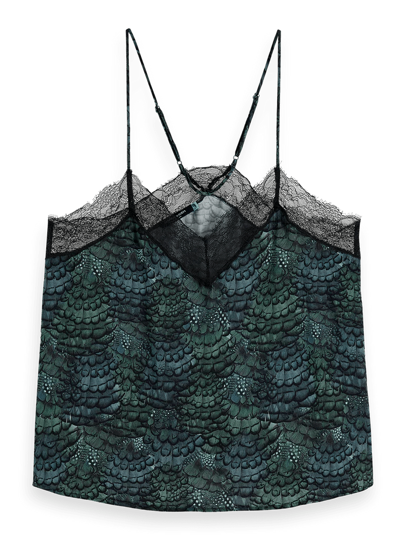 SCOTCH & SODA - Camisole With Lace Detail Apparel & Accessories Scotch & Soda 34 Feather Bottle Green 