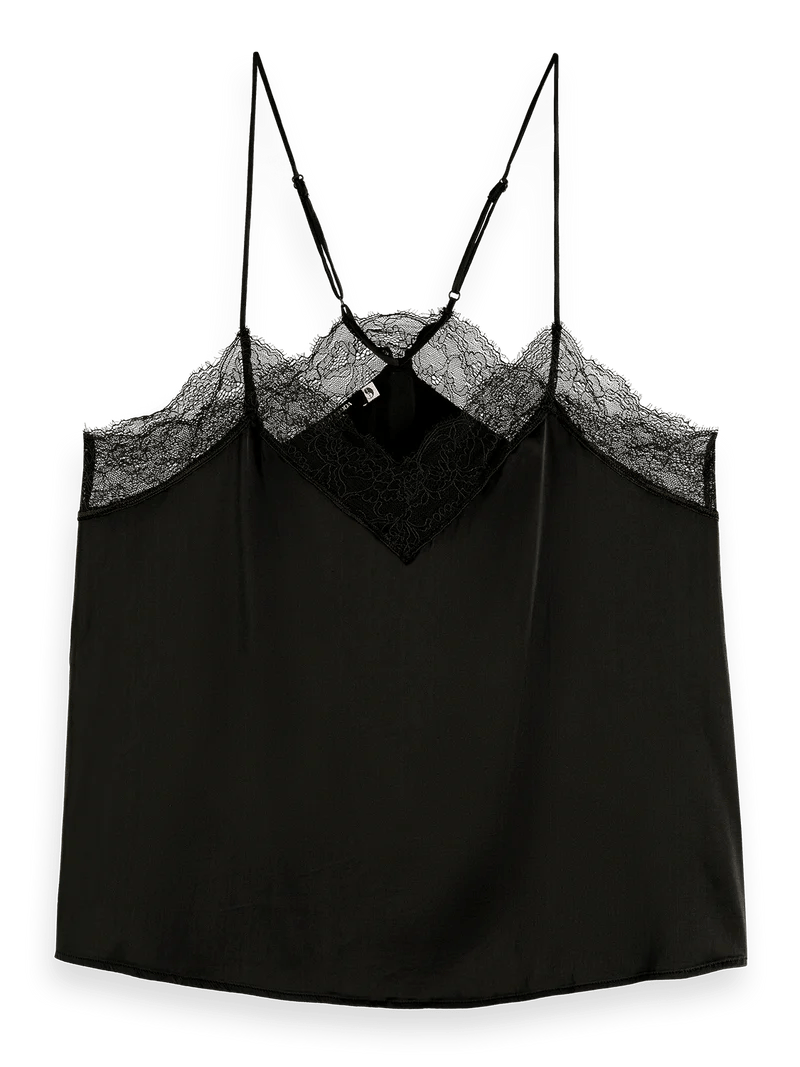 SCOTCH & SODA - Camisole With Lace Detail Apparel & Accessories Scotch & Soda 34 Black 