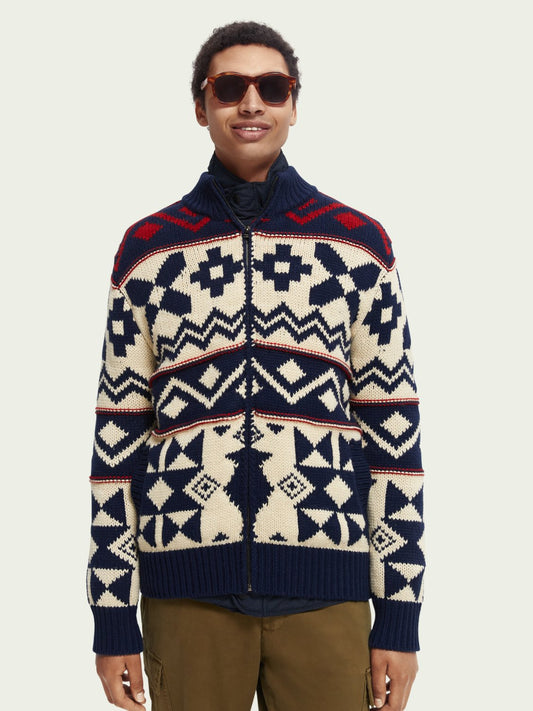 SCOTCH & SODA - Cardigan zippé en grosse laine mélangée avec veste intérieure amovible men-accessories Scotch & Soda   