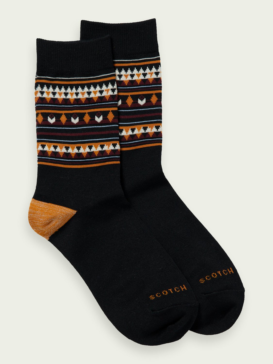Scotch & Soda - Chaussettes festives en jacquard women-accessories Scotch & Soda 35-38 5223 Ciel noir 